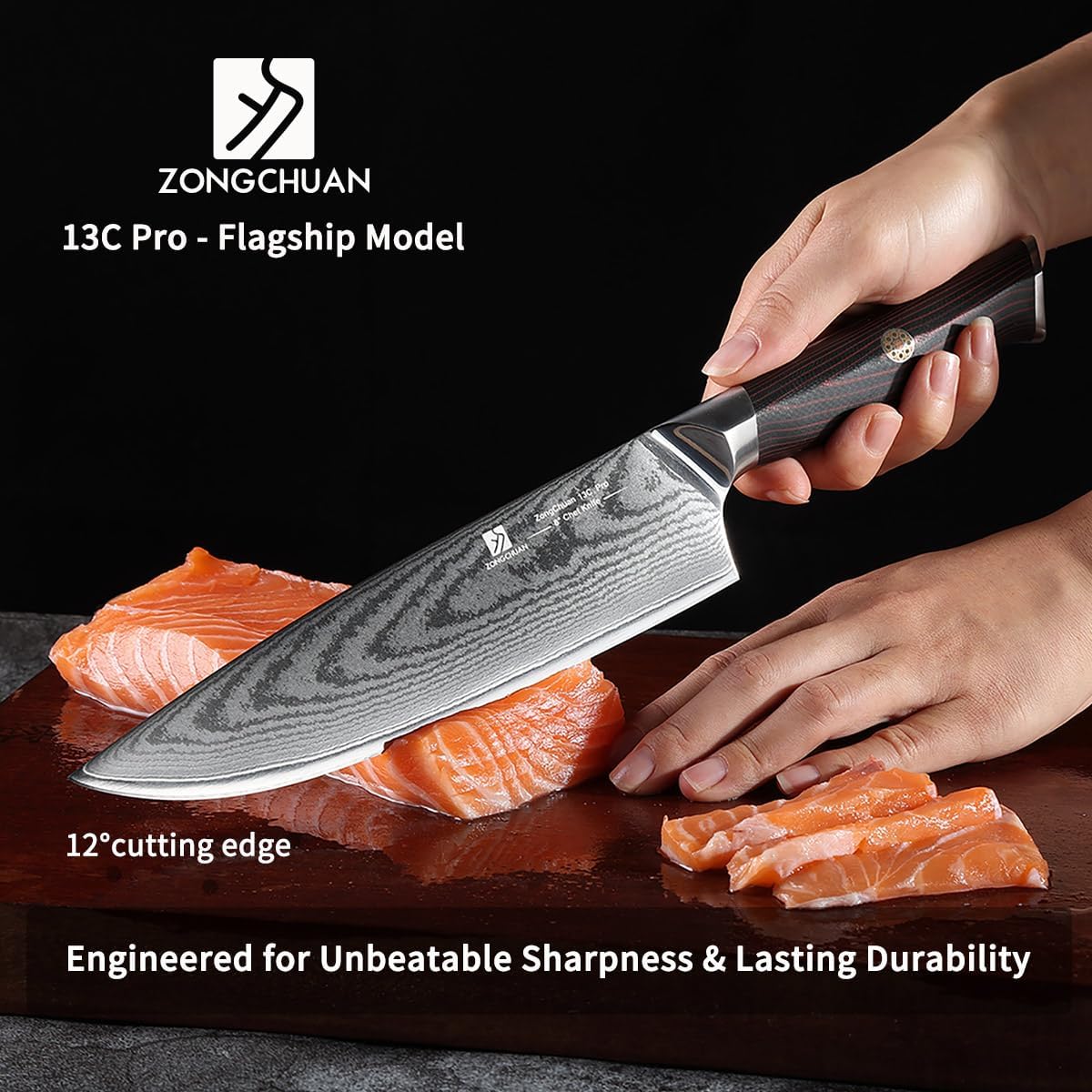 Utility Knife,5.5inch Damascus knife,67-Layer High Carbon Stainless Steel Kitchen Knife,Professiona Sharp Cutting Knives with Black Ergonomic G10 Handle,Gift Box for Home and Kitchen Birthday Gift