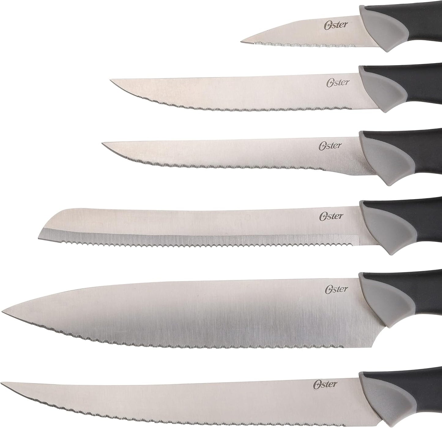 81007.14 Lindbergh 14 Piece Stainless Steel Cutlery Set Black Block With Sharpener, Teal Handle Kitchen Knives Set,Teal/Black