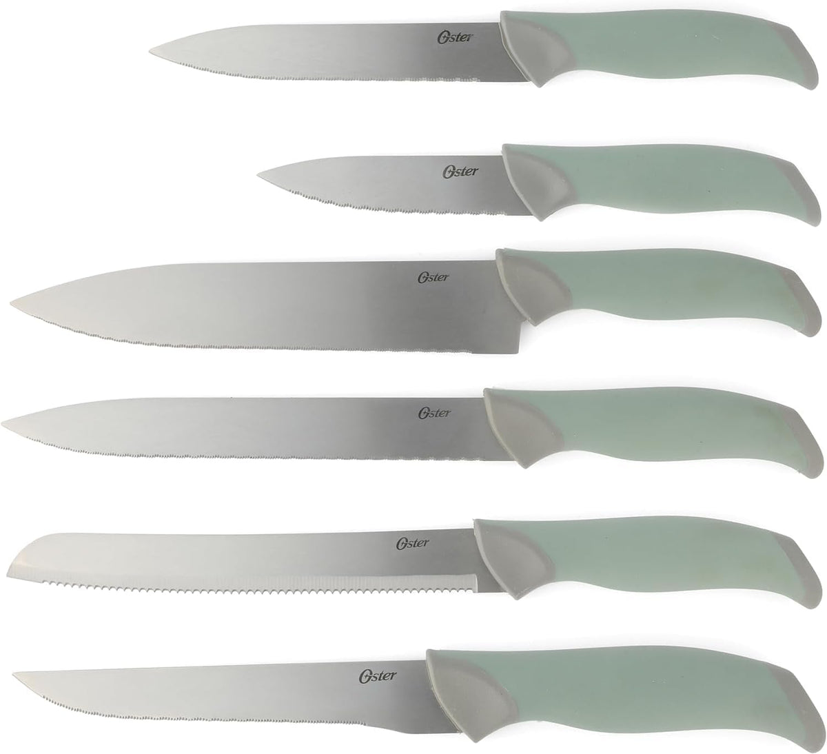81007.14 Lindbergh 14 Piece Stainless Steel Cutlery Set Black Block With Sharpener, Teal Handle Kitchen Knives Set,Teal/Black