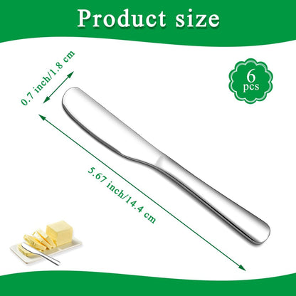Stainless Steel Butter Knife, Butter Spreader, Butter Knives, Butter Spreader Knife for Kitchen Restaurant Party, Kitchen Gadgets, Set of 6