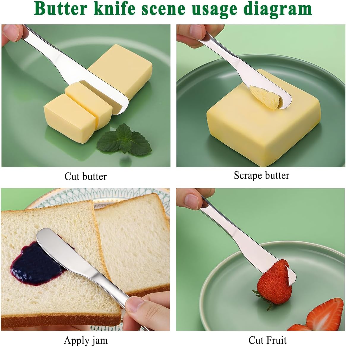 Stainless Steel Butter Knife, Butter Spreader, Butter Knives, Butter Spreader Knife for Kitchen Restaurant Party, Kitchen Gadgets, Set of 6