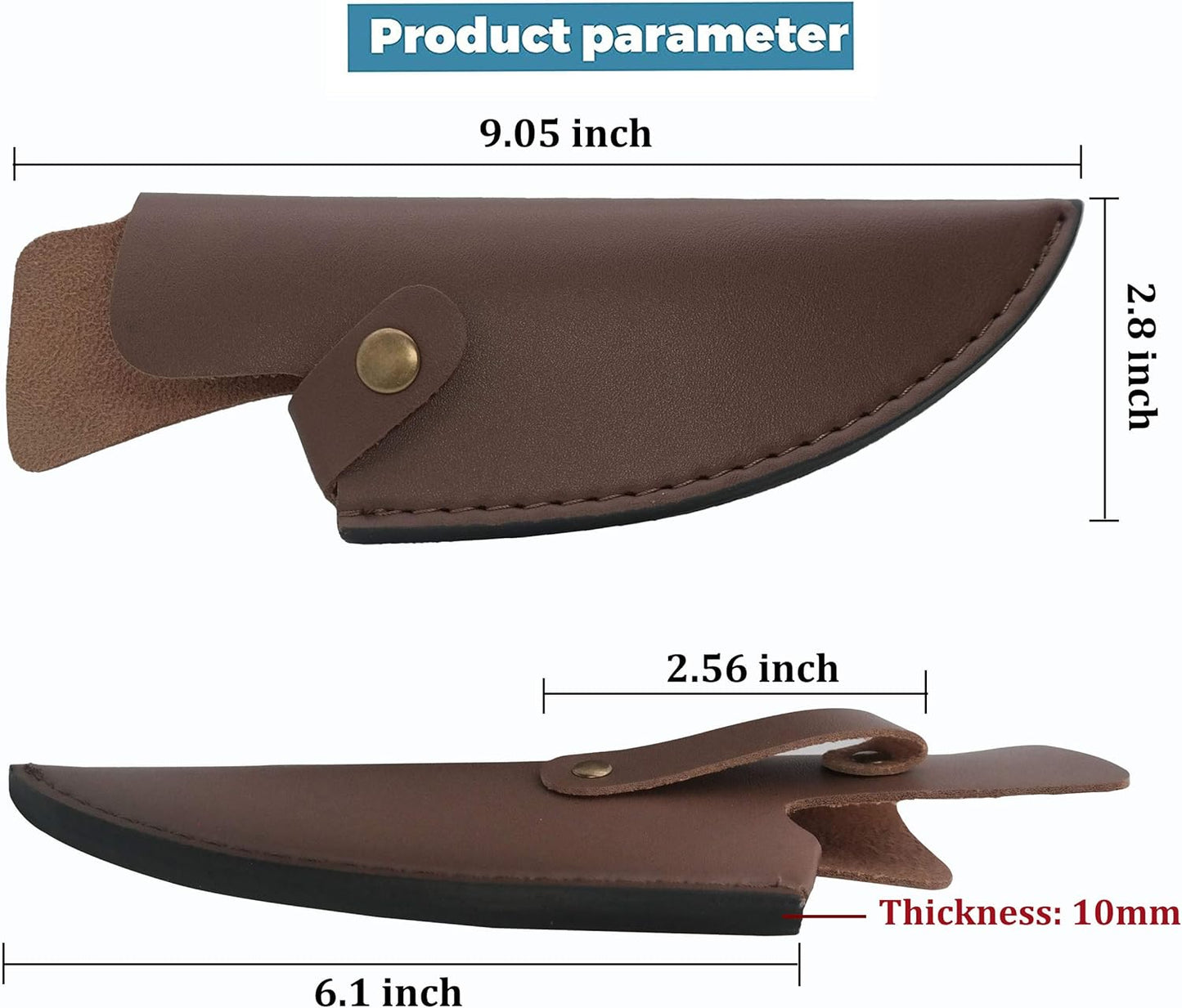 Leather Knife Sheath 6 inch Boning Knife Practical Soft Leather Sheath with Belt Loop Good for Protect Fixed Blade & Carry Out, 2025 Gifts For Women and Men