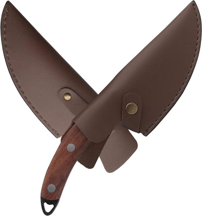 Leather Knife Sheath 6 inch Boning Knife Practical Soft Leather Sheath with Belt Loop Good for Protect Fixed Blade & Carry Out, 2025 Gifts For Women and Men
