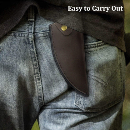 Leather Knife Sheath 6 inch Boning Knife Practical Soft Leather Sheath with Belt Loop Good for Protect Fixed Blade & Carry Out, 2025 Gifts For Women and Men