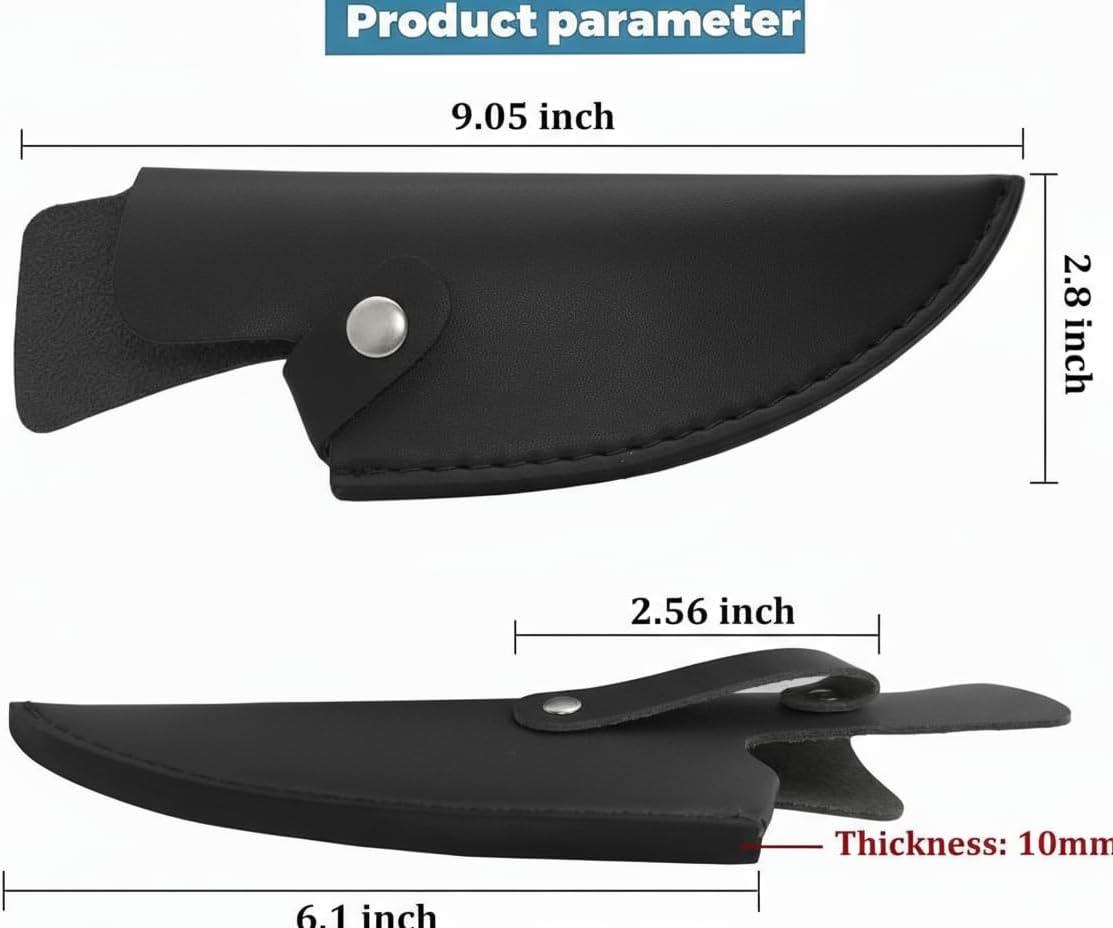 Leather Knife Sheath 6 inch Boning Knife Practical Soft Leather Sheath with Belt Loop Good for Protect Fixed Blade & Carry Out, 2025 Gifts For Women and Men