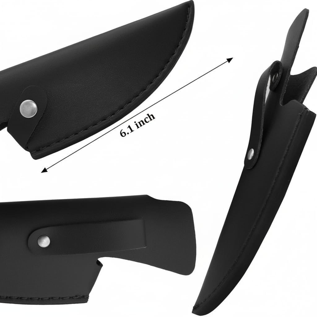 Leather Knife Sheath 6 inch Boning Knife Practical Soft Leather Sheath with Belt Loop Good for Protect Fixed Blade & Carry Out, 2025 Gifts For Women and Men