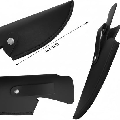 Leather Knife Sheath 6 inch Boning Knife Practical Soft Leather Sheath with Belt Loop Good for Protect Fixed Blade & Carry Out, 2025 Gifts For Women and Men