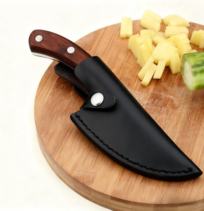 Leather Knife Sheath 6 inch Boning Knife Practical Soft Leather Sheath with Belt Loop Good for Protect Fixed Blade & Carry Out, 2025 Gifts For Women and Men