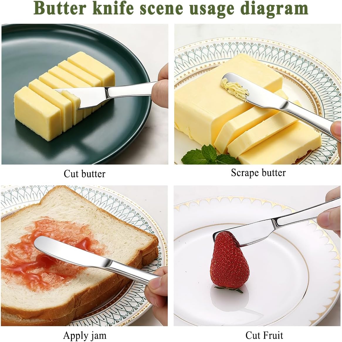 Stainless Steel Butter Knife, Butter Spreader, Butter Knives, Butter Spreader Knife for Kitchen Restaurant Party, Kitchen Gadgets, Set of 12