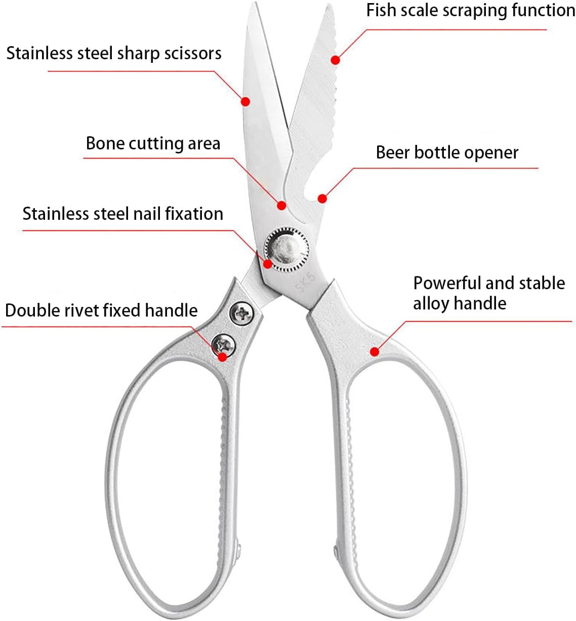 Kitchen Scissors All purpose, Have duty Stainless Steel Cooking Shears for Cutting Meat, Chicken,Poultry, Fish, Herbs, Seafood Scissors with Comfort Grip gold