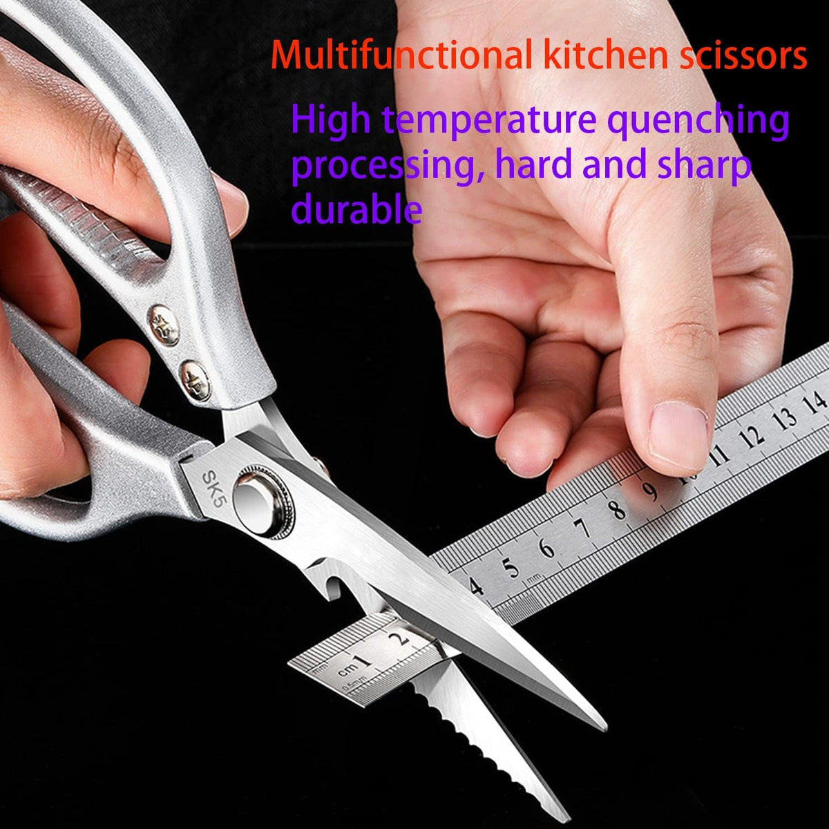 Kitchen Scissors All purpose, Have duty Stainless Steel Cooking Shears for Cutting Meat, Chicken,Poultry, Fish, Herbs, Seafood Scissors with Comfort Grip gold