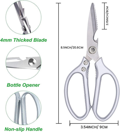 Kitchen Scissors All purpose, Have duty Stainless Steel Cooking Shears for Cutting Meat, Chicken,Poultry, Fish, Herbs, Seafood Scissors with Comfort Grip gold