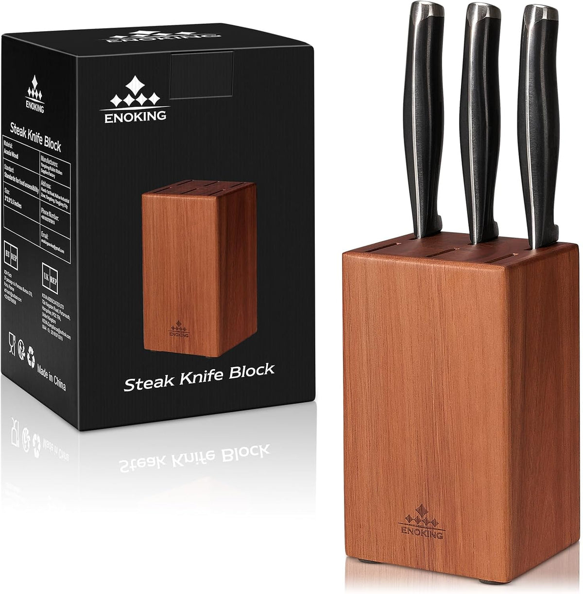 Knife Block without Knives, Large Knife Holder- 25 Slots Acacia Wood Universal Knife Block, Butcher Block Countertop for Knife Storage Organizer