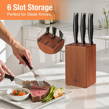 Knife Block without Knives, Large Knife Holder- 25 Slots Acacia Wood Universal Knife Block, Butcher Block Countertop for Knife Storage Organizer