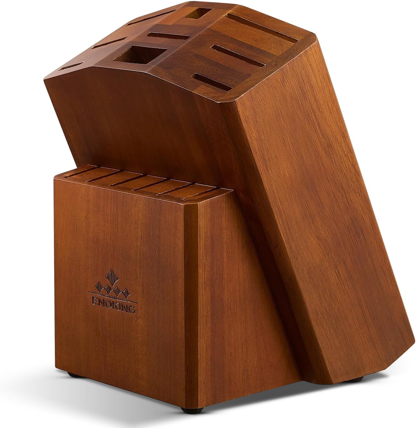 Knife Block without Knives, Large Knife Holder- 25 Slots Acacia Wood Universal Knife Block, Butcher Block Countertop for Knife Storage Organizer