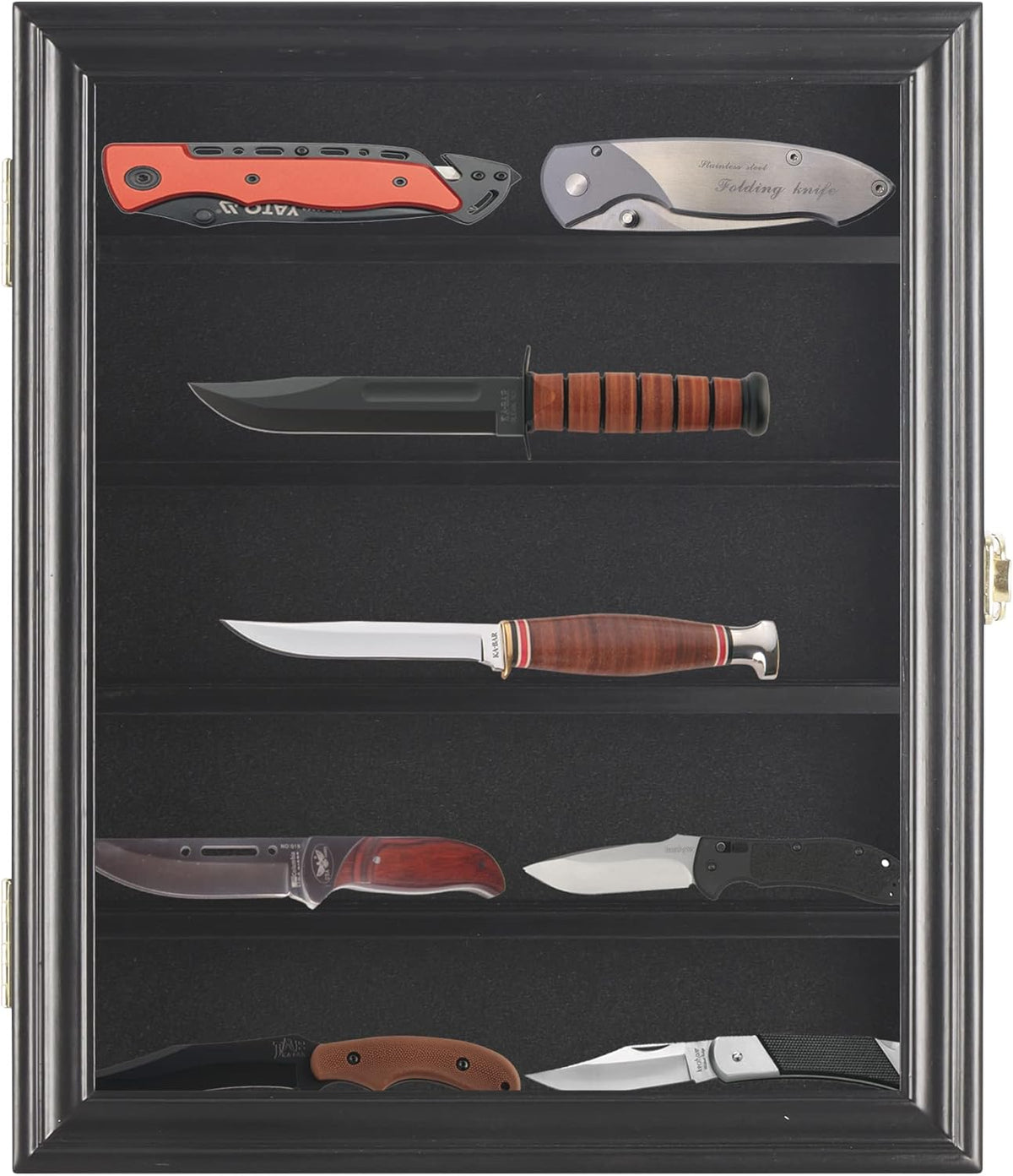 11" X 13.75" Knife Display Case Cabinet for a Small Collection of Knives Storage and Display (Black Finish)