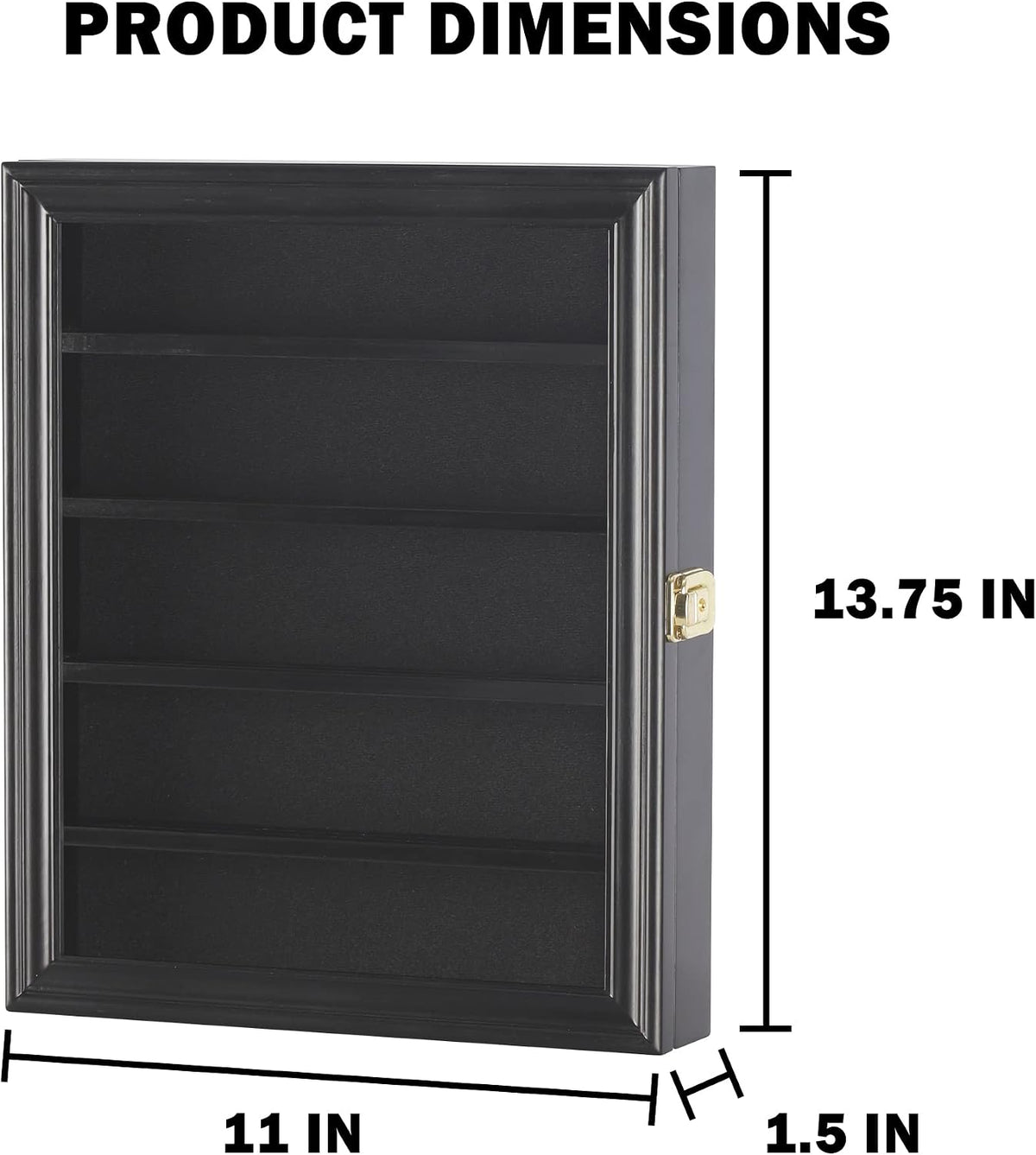 11" X 13.75" Knife Display Case Cabinet for a Small Collection of Knives Storage and Display (Black Finish)
