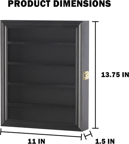 11" X 13.75" Knife Display Case Cabinet for a Small Collection of Knives Storage and Display (Black Finish)