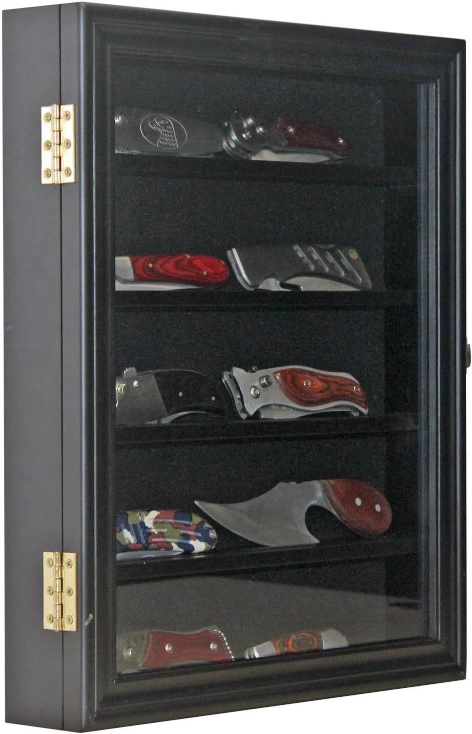 11" X 13.75" Knife Display Case Cabinet for a Small Collection of Knives Storage and Display (Black Finish)