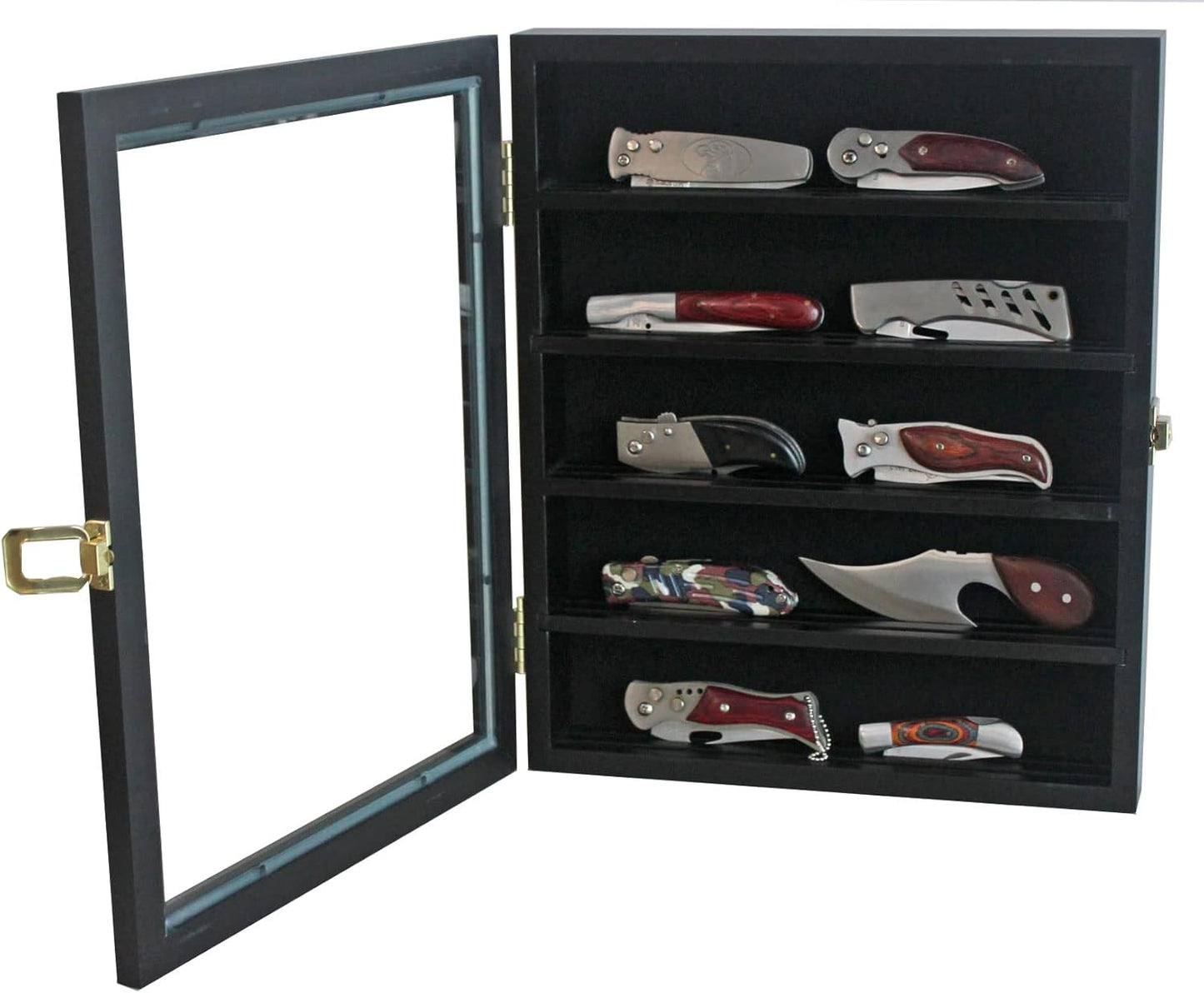 11" X 13.75" Knife Display Case Cabinet for a Small Collection of Knives Storage and Display (Black Finish)