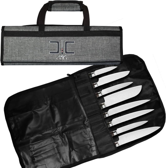 Chef Knife Bag, 8 Knife Roll Bag with Accessory Mesh Pockets