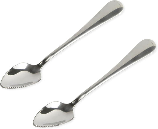 Select Serrated Grapefruit Spoon, 6.5 Inches 2 Piece Set of Grapefruit Spoons with Serrated Edge, Stainless Steel, Dishwasher-Safe