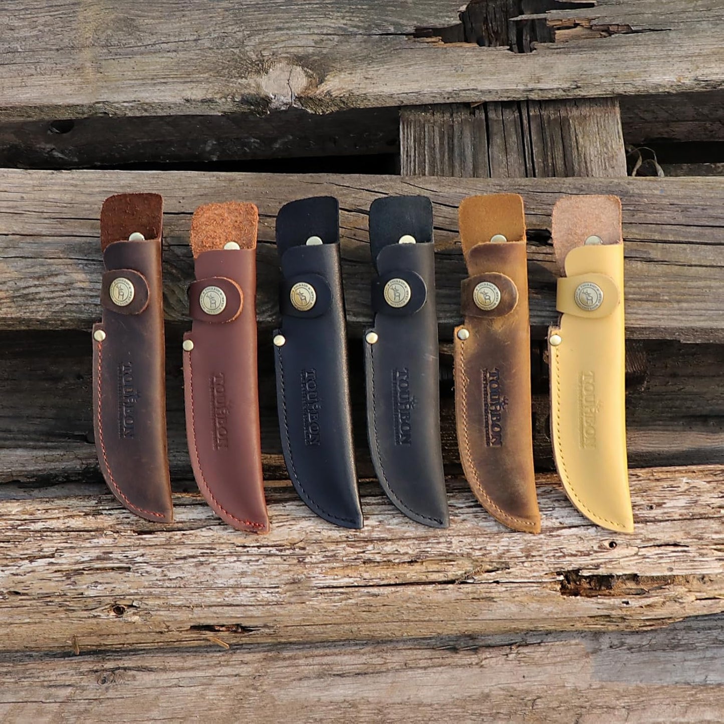 Leather Fixed Blade Knife Sheath Fits Blades Up to 4-inch | Belt Carrier Knife Holster Cover with Snap Closure for Hunting, Camping, Fishing, Hiking