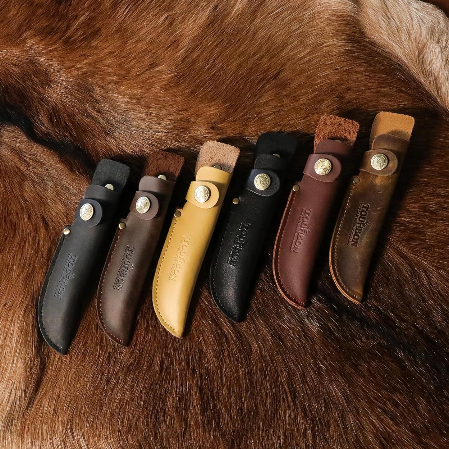 Leather Fixed Blade Knife Sheath Fits Blades Up to 4-inch | Belt Carrier Knife Holster Cover with Snap Closure for Hunting, Camping, Fishing, Hiking