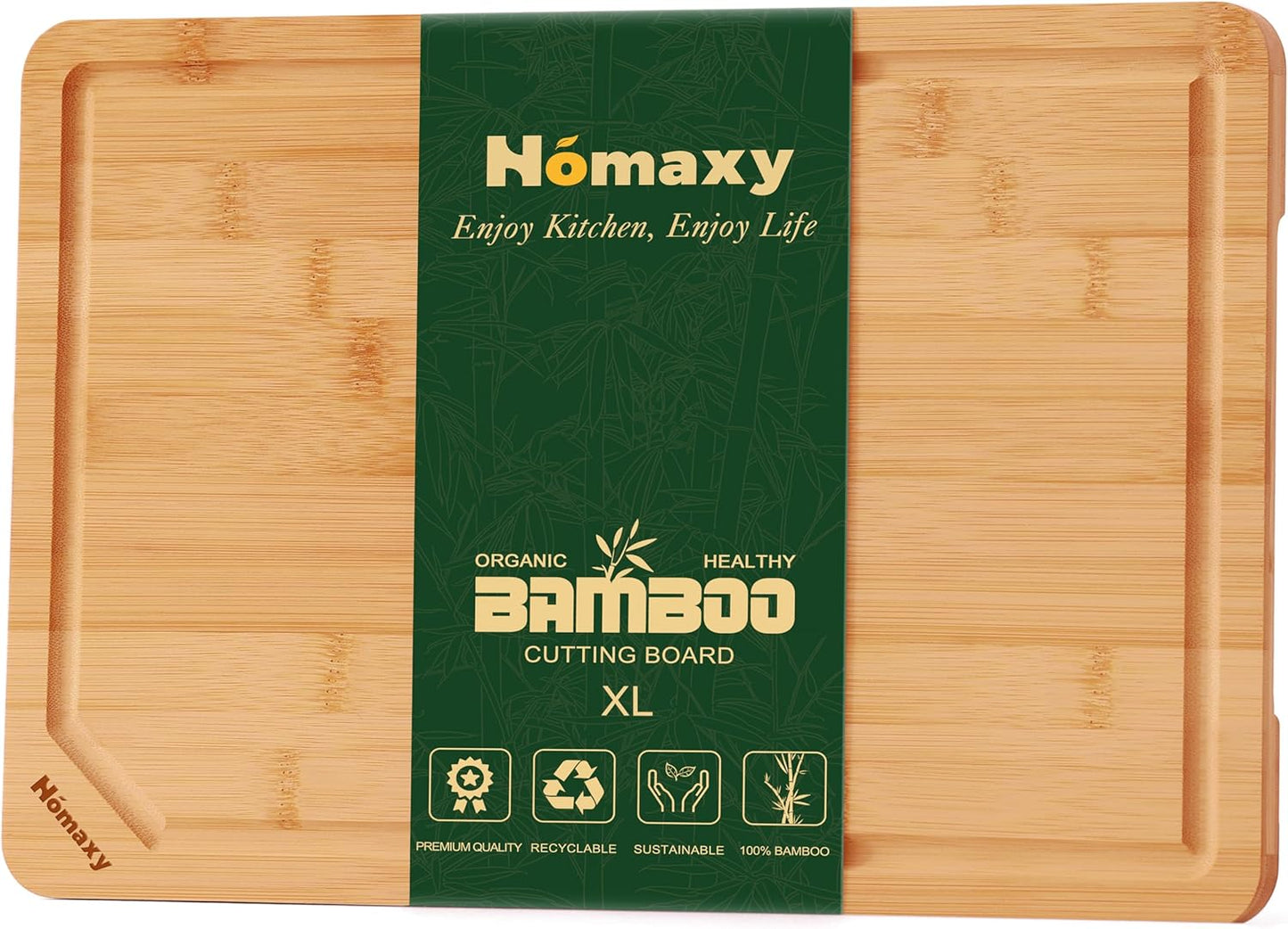 Extra Large Organic Bamboo Cutting Boards for Kitchen, 17.5"x12" | Wood XL Cutting Board with Juice Groove and Handles, Charcuterie Butcher Block Serving & Chopping Board, Pre Oiled