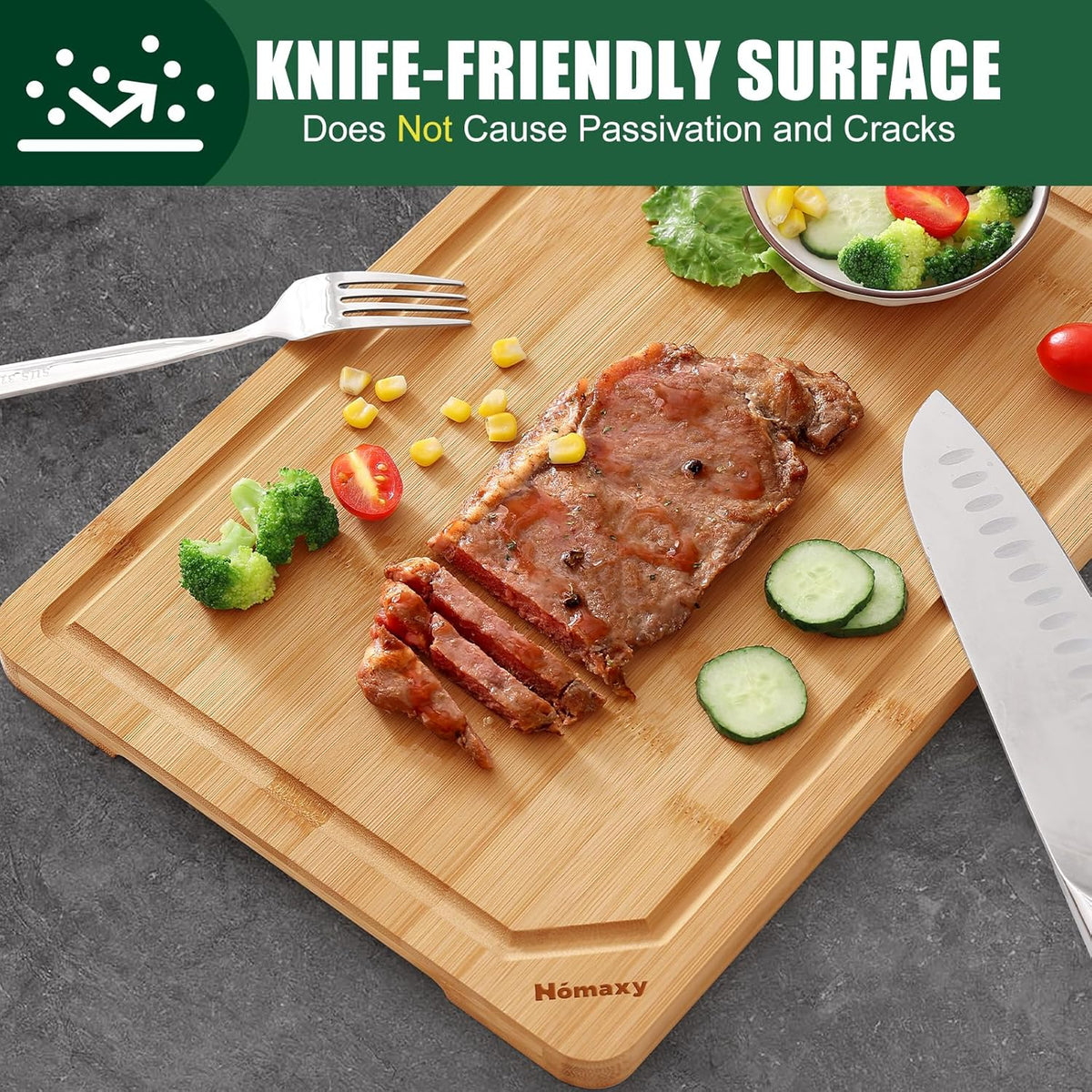 Extra Large Organic Bamboo Cutting Boards for Kitchen, 17.5"x12" | Wood XL Cutting Board with Juice Groove and Handles, Charcuterie Butcher Block Serving & Chopping Board, Pre Oiled