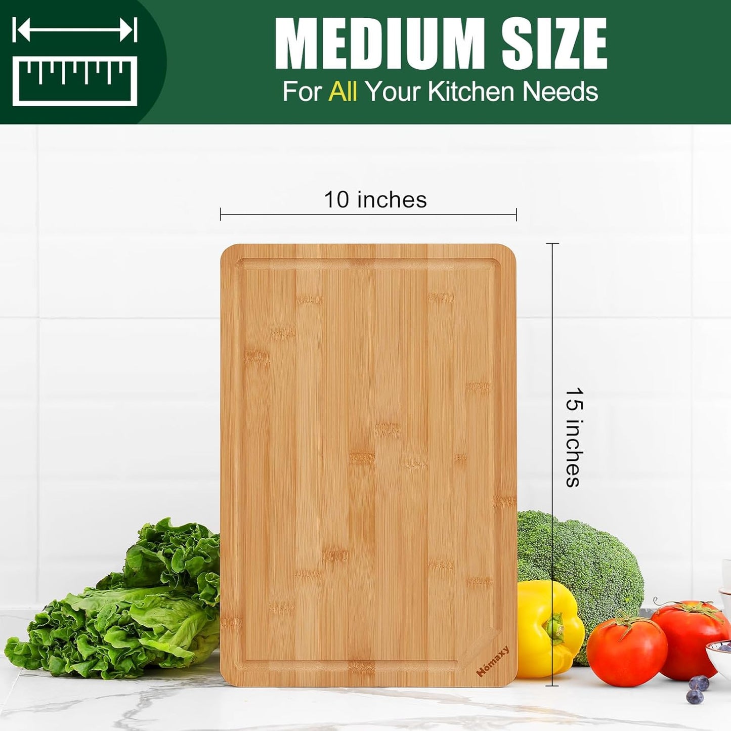 Extra Large Organic Bamboo Cutting Boards for Kitchen, 17.5"x12" | Wood XL Cutting Board with Juice Groove and Handles, Charcuterie Butcher Block Serving & Chopping Board, Pre Oiled