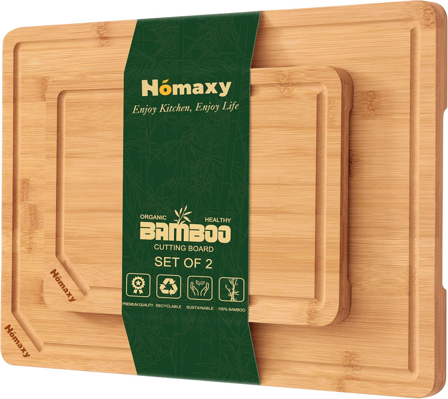 Extra Large Organic Bamboo Cutting Boards for Kitchen, 17.5"x12" | Wood XL Cutting Board with Juice Groove and Handles, Charcuterie Butcher Block Serving & Chopping Board, Pre Oiled
