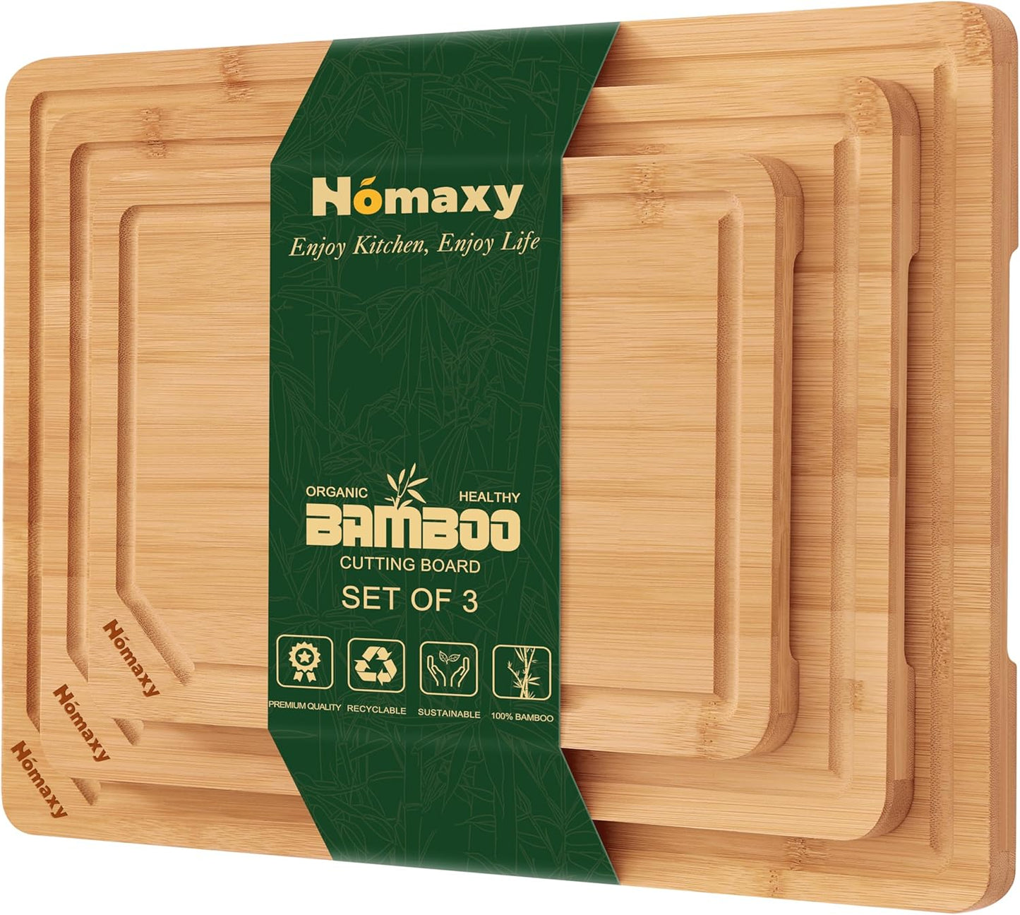 Extra Large Organic Bamboo Cutting Boards for Kitchen, 17.5"x12" | Wood XL Cutting Board with Juice Groove and Handles, Charcuterie Butcher Block Serving & Chopping Board, Pre Oiled