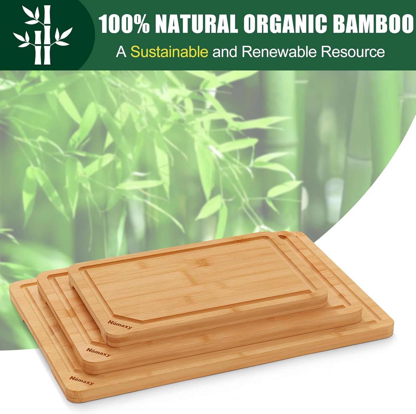 Extra Large Organic Bamboo Cutting Boards for Kitchen, 17.5"x12" | Wood XL Cutting Board with Juice Groove and Handles, Charcuterie Butcher Block Serving & Chopping Board, Pre Oiled