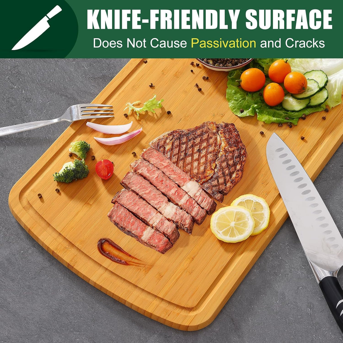 Extra Large Organic Bamboo Cutting Boards for Kitchen, 17.5"x12" | Wood XL Cutting Board with Juice Groove and Handles, Charcuterie Butcher Block Serving & Chopping Board, Pre Oiled