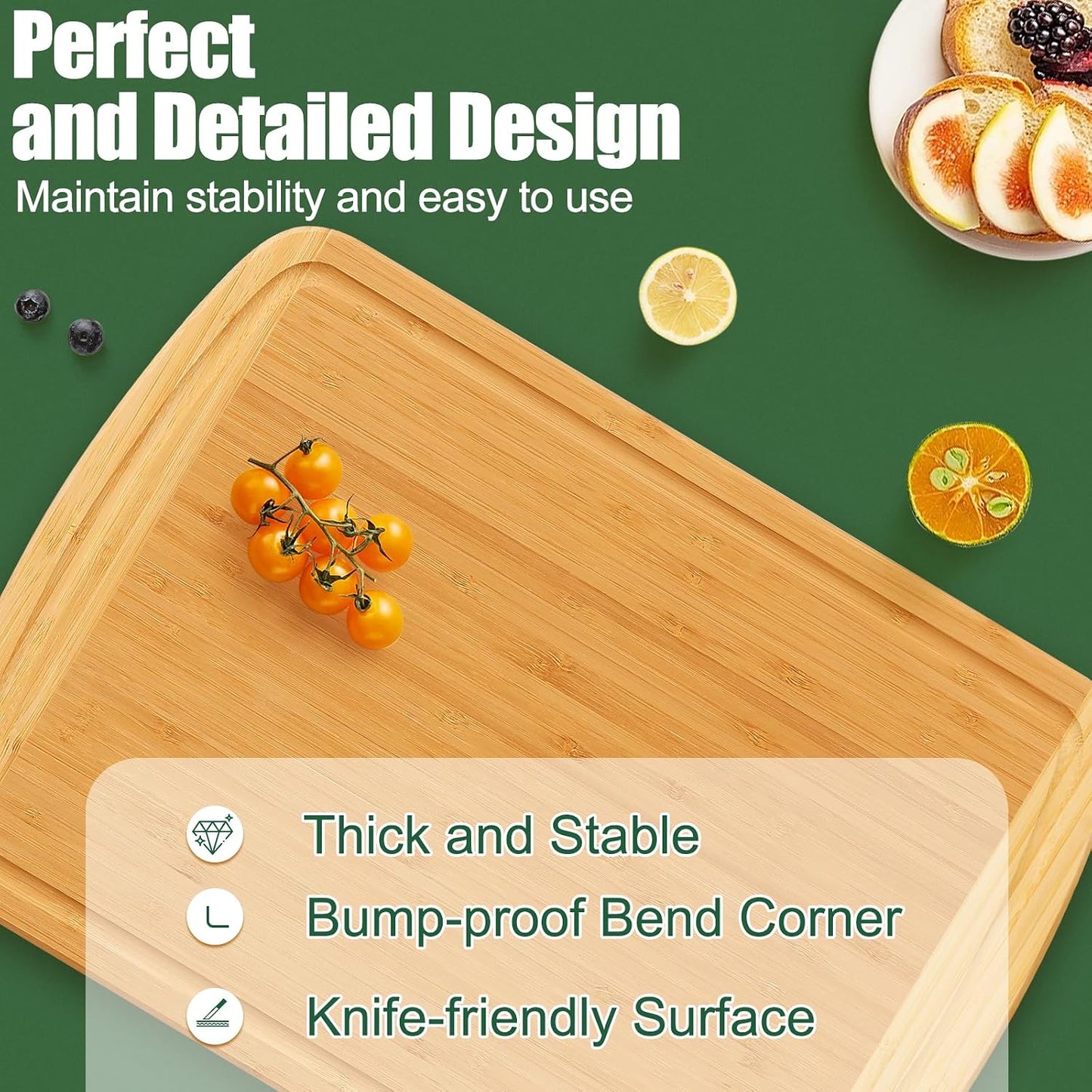 Extra Large Organic Bamboo Cutting Boards for Kitchen, 17.5"x12" | Wood XL Cutting Board with Juice Groove and Handles, Charcuterie Butcher Block Serving & Chopping Board, Pre Oiled