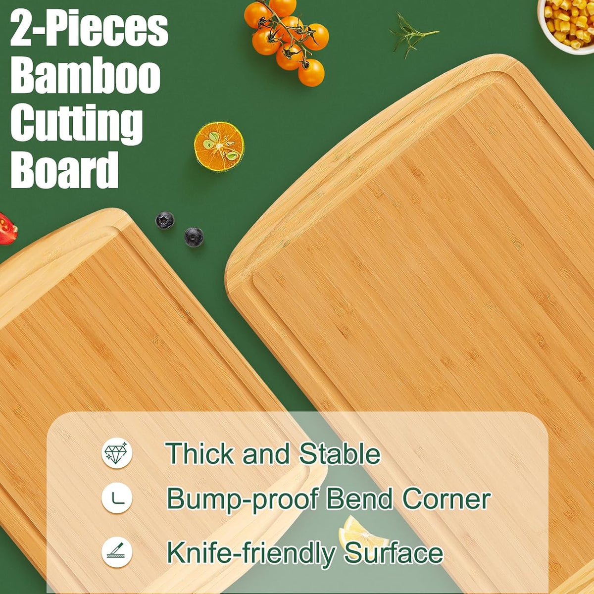 Extra Large Organic Bamboo Cutting Boards for Kitchen, 17.5"x12" | Wood XL Cutting Board with Juice Groove and Handles, Charcuterie Butcher Block Serving & Chopping Board, Pre Oiled