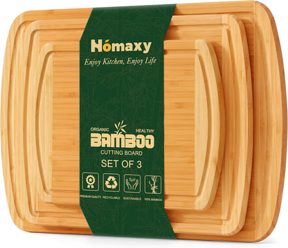 Extra Large Organic Bamboo Cutting Boards for Kitchen, 17.5"x12" | Wood XL Cutting Board with Juice Groove and Handles, Charcuterie Butcher Block Serving & Chopping Board, Pre Oiled