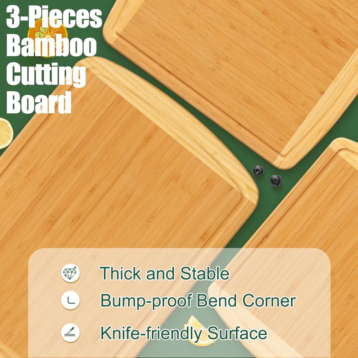 Extra Large Organic Bamboo Cutting Boards for Kitchen, 17.5"x12" | Wood XL Cutting Board with Juice Groove and Handles, Charcuterie Butcher Block Serving & Chopping Board, Pre Oiled