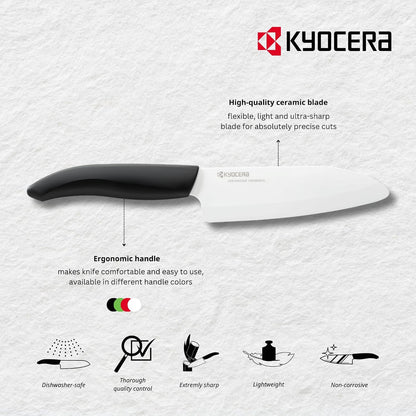 Advanced Ceramics – Revolution Series 3-Piece Ceramic Knife Set: Includes 6-inch Chef's Knife; 5-inch Micro Serrated Knife; and 3-inch Paring Knife; Black Handles with White Blades