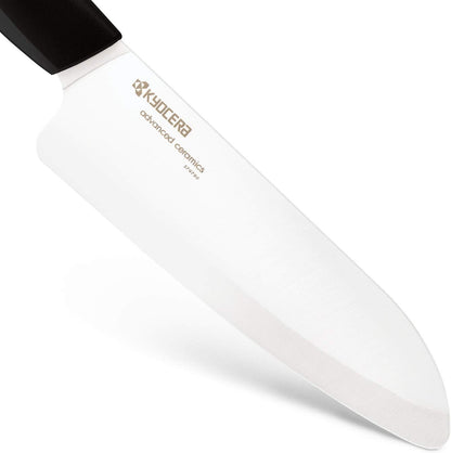 Advanced Ceramics – Revolution Series 3-Piece Ceramic Knife Set: Includes 6-inch Chef's Knife; 5-inch Micro Serrated Knife; and 3-inch Paring Knife; Black Handles with White Blades