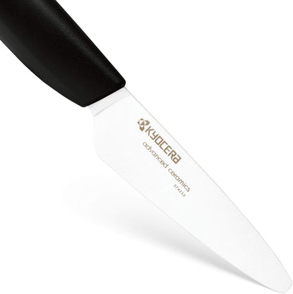 Advanced Ceramics – Revolution Series 3-Piece Ceramic Knife Set: Includes 6-inch Chef's Knife; 5-inch Micro Serrated Knife; and 3-inch Paring Knife; Black Handles with White Blades