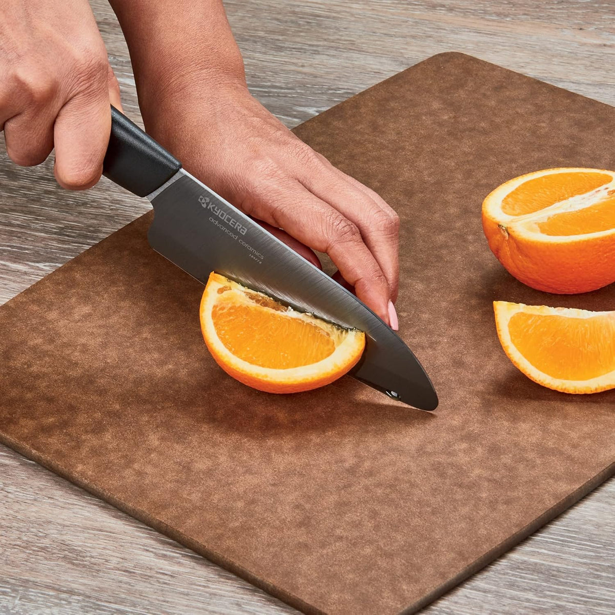 Advanced Ceramics – Revolution Series 3-Piece Ceramic Knife Set: Includes 6-inch Chef's Knife; 5-inch Micro Serrated Knife; and 3-inch Paring Knife; Black Handles with White Blades