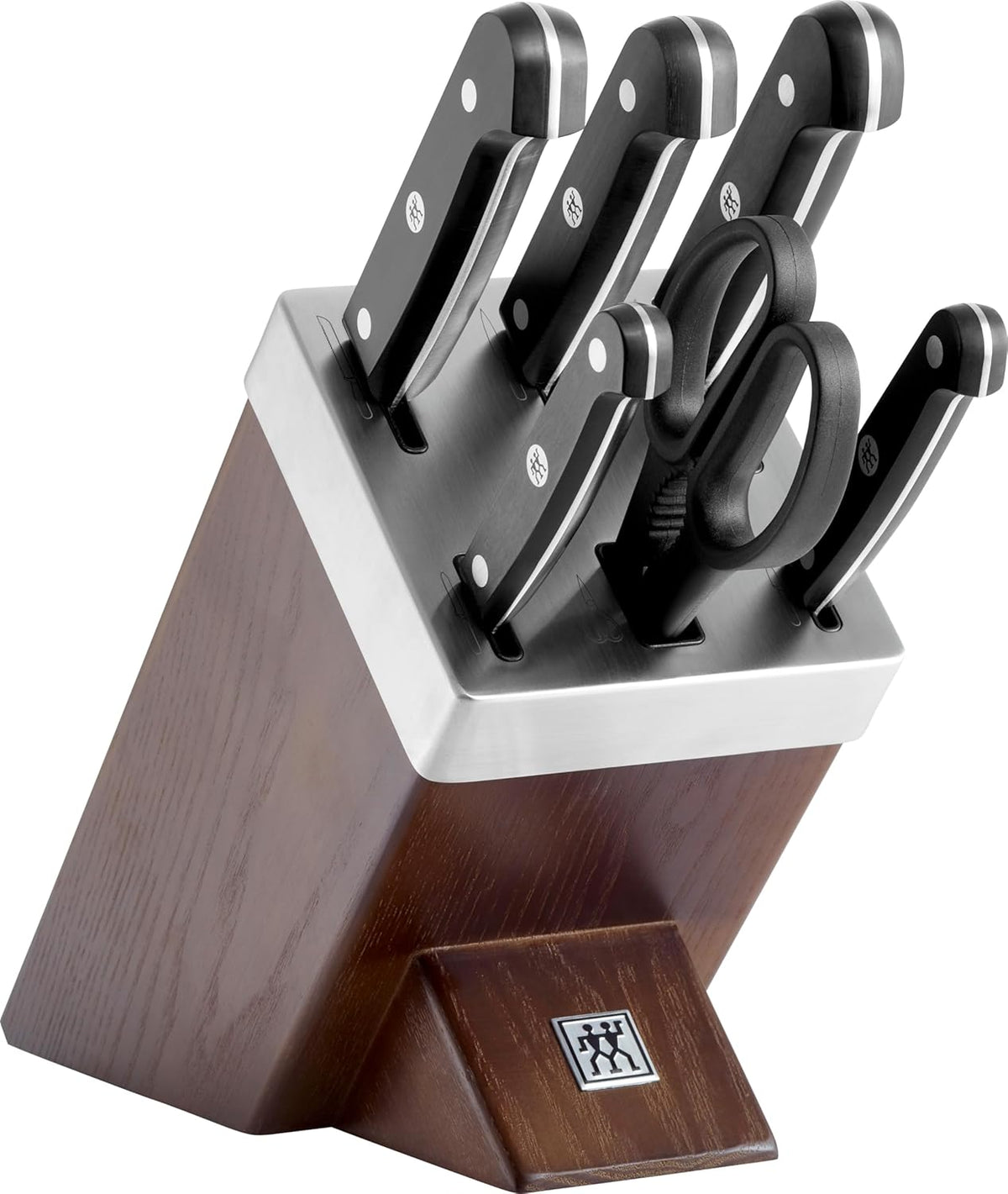 36133-000-0 7-piece Self-sharpening Knife Block Set, Wooden Block, Knife and Scissors made of Special Stainless Steel/Plastic Handle, Gourmet