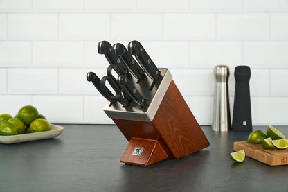 36133-000-0 7-piece Self-sharpening Knife Block Set, Wooden Block, Knife and Scissors made of Special Stainless Steel/Plastic Handle, Gourmet