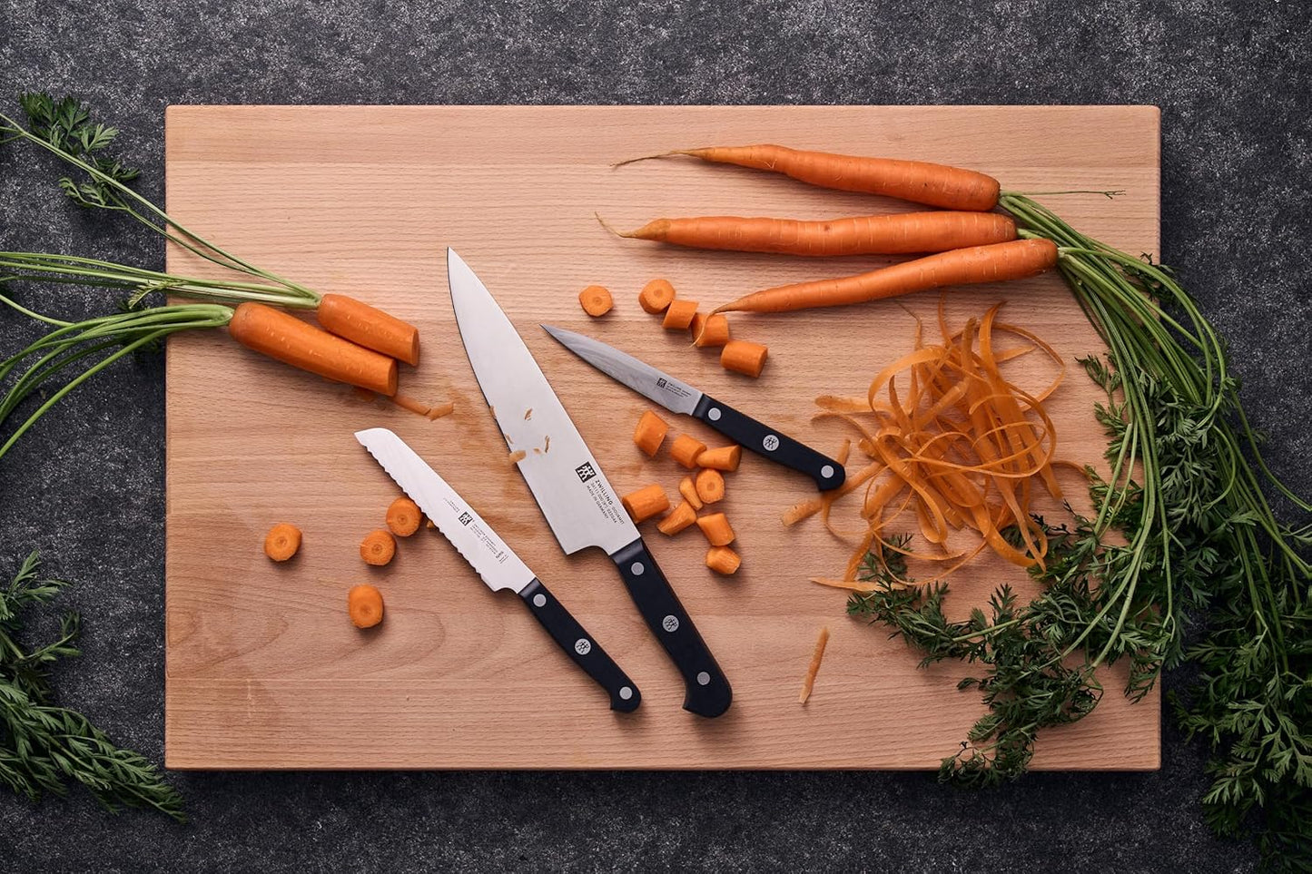 36133-000-0 7-piece Self-sharpening Knife Block Set, Wooden Block, Knife and Scissors made of Special Stainless Steel/Plastic Handle, Gourmet