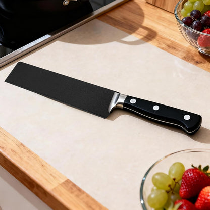 8 Inch Knife Sheath, Black ABS Chef Knife Cover with Felt Lining Universal Protector for 6-8 Inch Kitchen Knives Secure Storage Travel Blade Sleeves Roll Holster Accessories Part Replacement