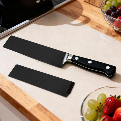 8 Inch Knife Sheath, Black ABS Chef Knife Cover with Felt Lining Universal Protector for 6-8 Inch Kitchen Knives Secure Storage Travel Blade Sleeves Roll Holster Accessories Part Replacement