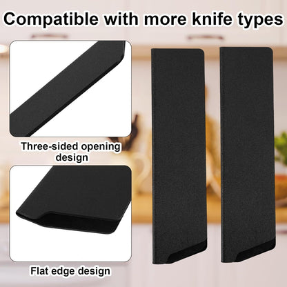 8 Inch Knife Sheath, Black ABS Chef Knife Cover with Felt Lining Universal Protector for 6-8 Inch Kitchen Knives Secure Storage Travel Blade Sleeves Roll Holster Accessories Part Replacement