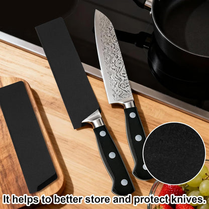 8 Inch Knife Sheath, Black ABS Chef Knife Cover with Felt Lining Universal Protector for 6-8 Inch Kitchen Knives Secure Storage Travel Blade Sleeves Roll Holster Accessories Part Replacement